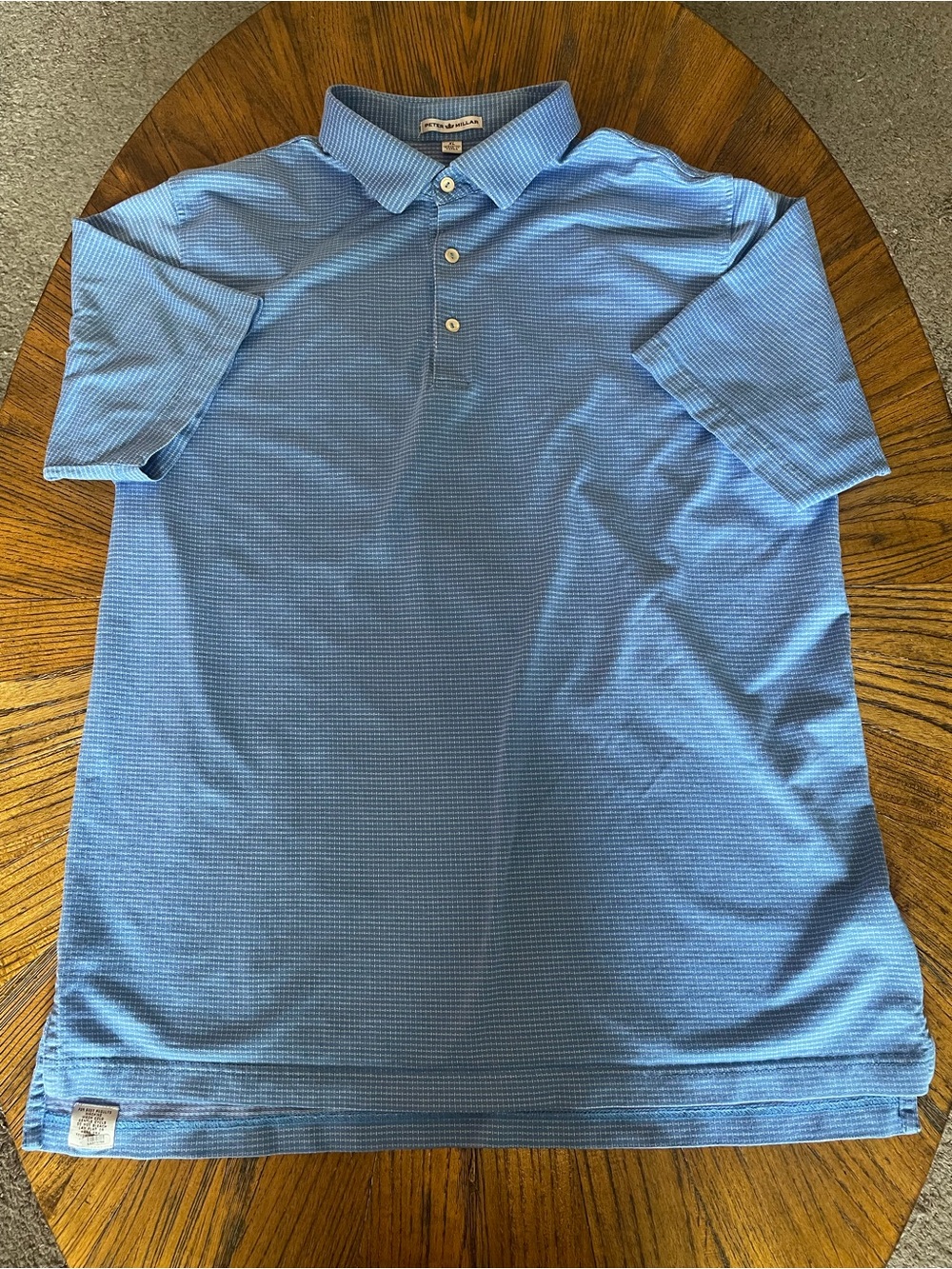 Peter Millar Blue Short-Sleeve 100% Cotton Polo